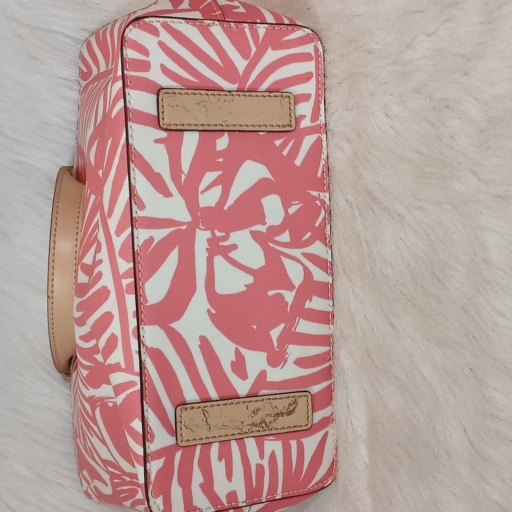 Kate Spade Pink and White Leaf Print Tote - Picture 6 of 8